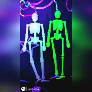 3 glow in the dark & blacklight hanging skeletons!!!